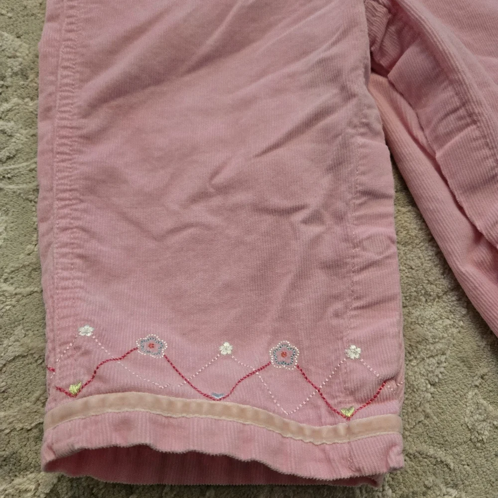 Vintage Y2k Carter's Pink Embroidered Flowers Overalls